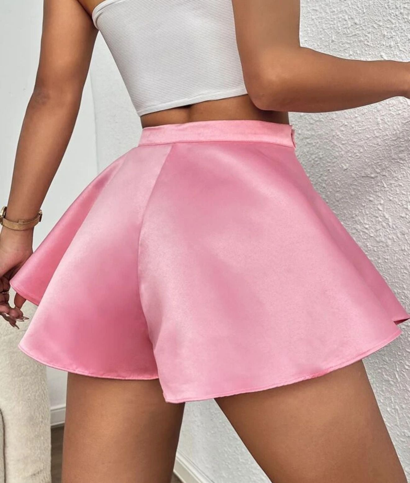 pink satin Short
