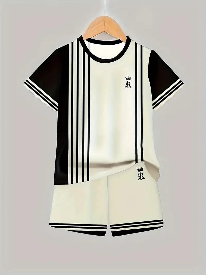 striped shorts and t-shirt set for children