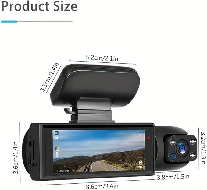 Dash Cam Front & Rear, Cardvr Video Dash Cam
