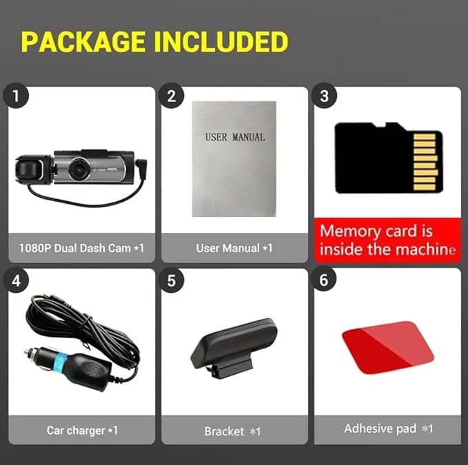 Dash Cam Front & Rear, Cardvr Video Dash Cam