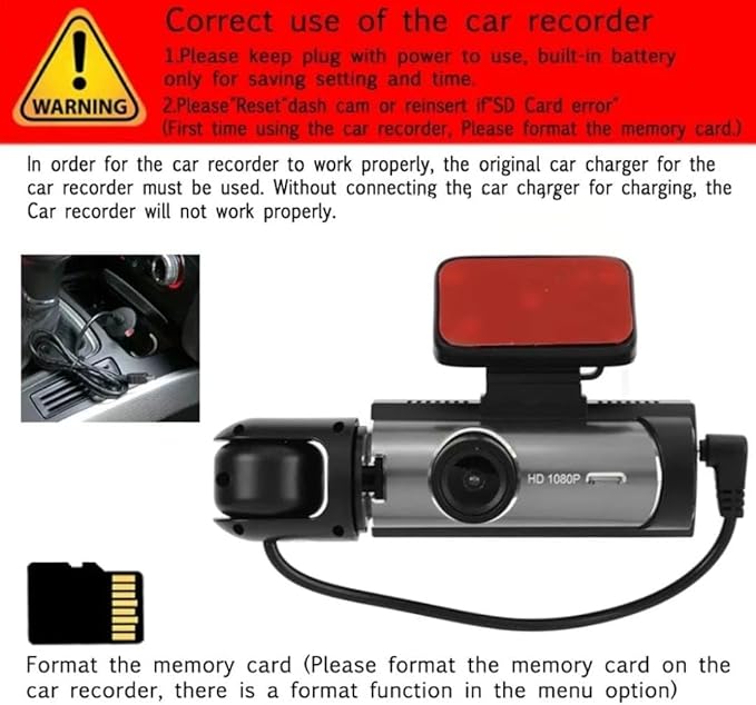 Dash Cam Front & Rear, Cardvr Video Dash Cam
