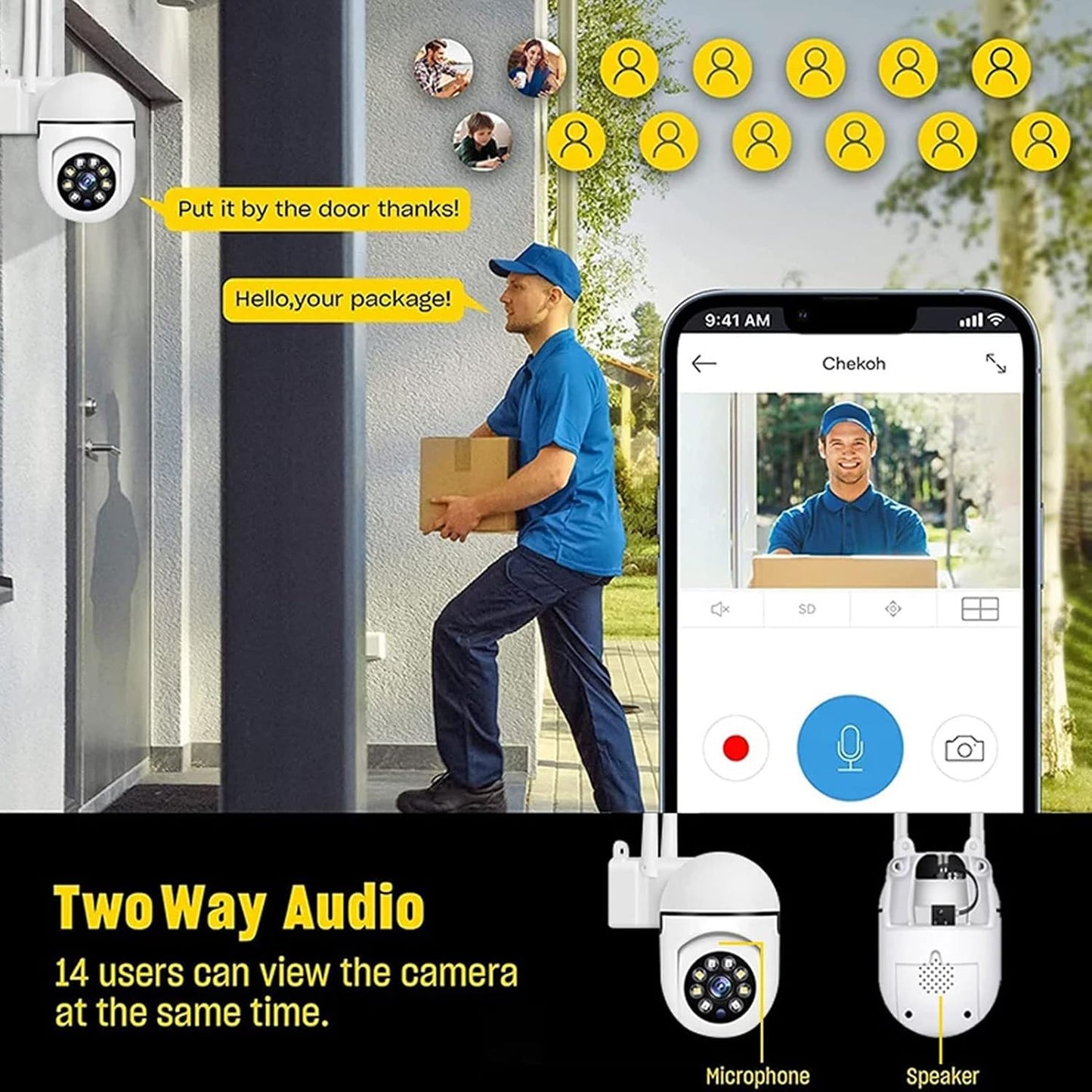 1080P Indoor Security Camera, HD Night Vision