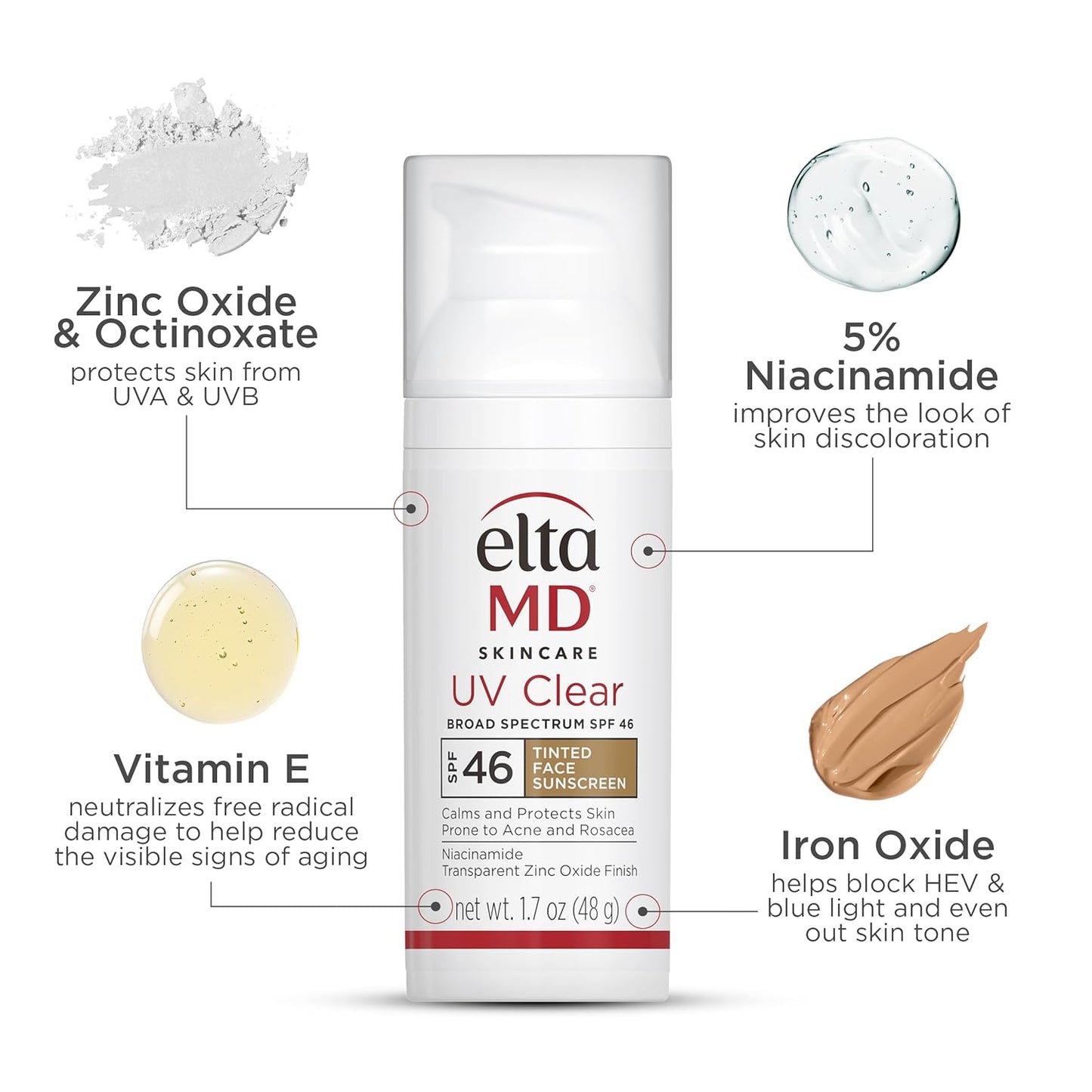 EltaMD UV Clear Tinted Face Sunscreen, SPF 46