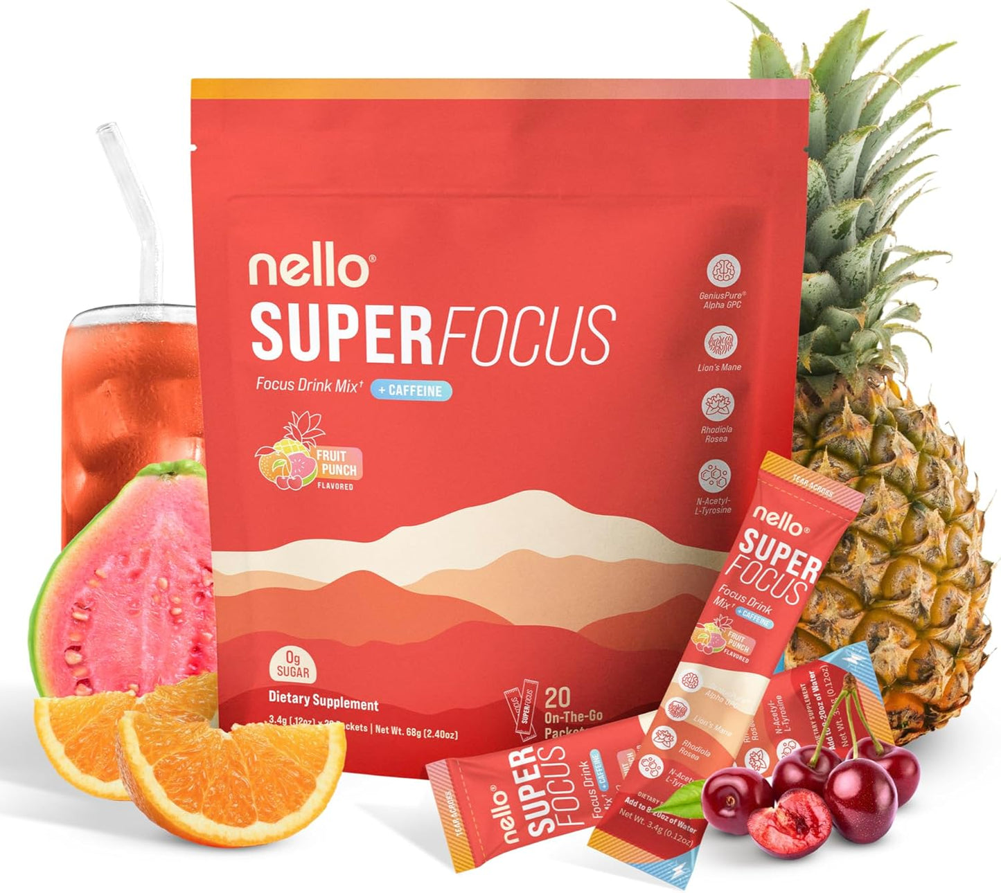 nello SuperFocus with caffeine Fruit Punch