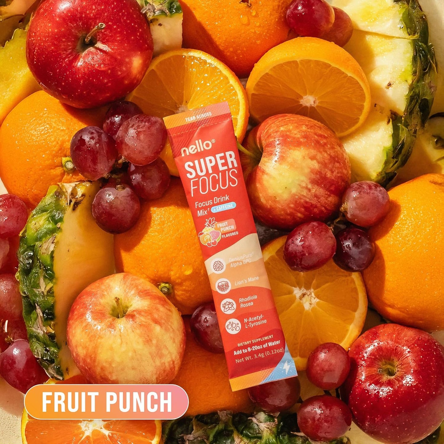 nello SuperFocus with caffeine Fruit Punch