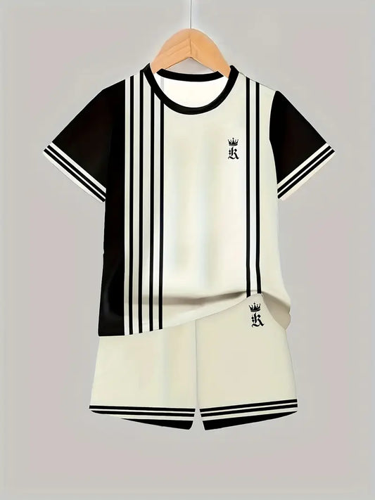 striped shorts and t-shirt set for children