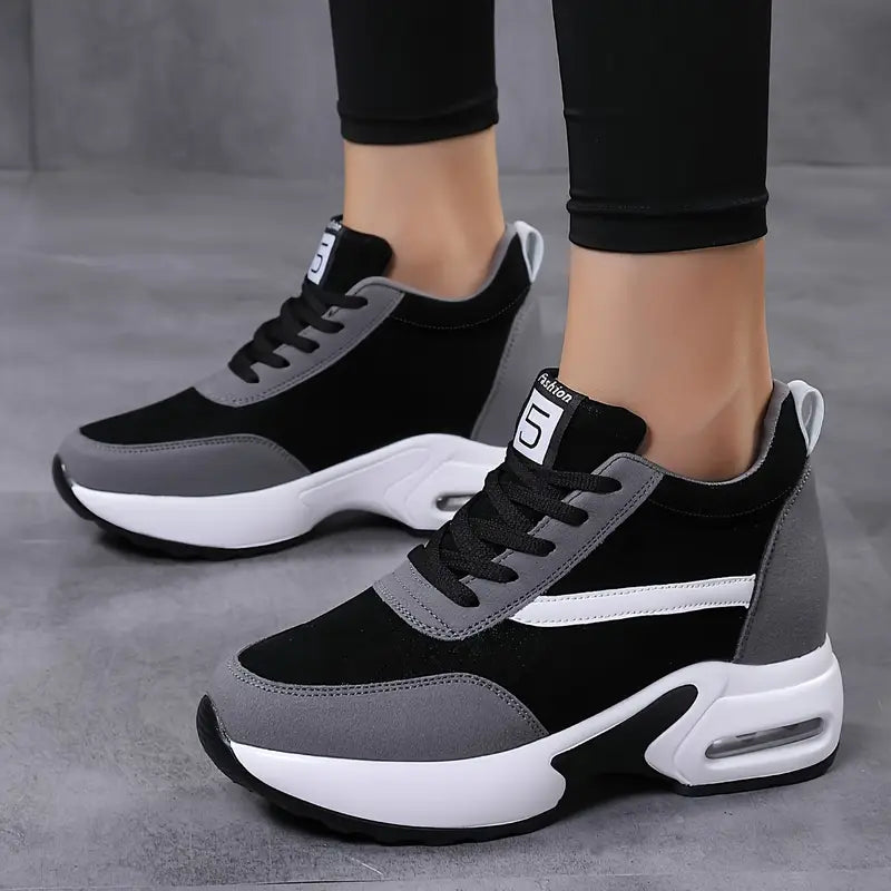 Women's Lightweight Casual Sneakers with Hidden Height Boost