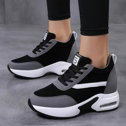 Women's Lightweight Casual Sneakers with Hidden Height Boost